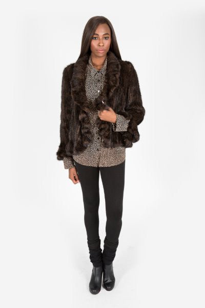 Knitted mink hot sale fur coat