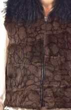 Load image into Gallery viewer, Rex Rabbit and Mongolian Lamb fur Vest (Dyed, Sheared)
